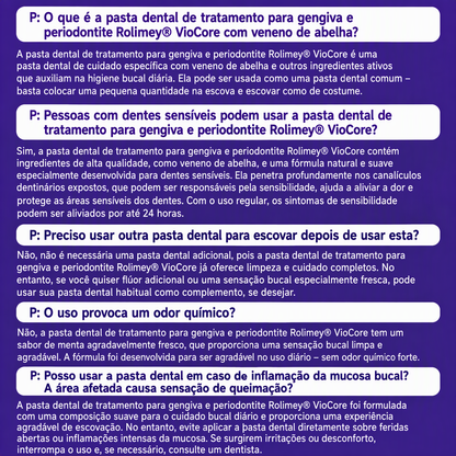 🇵🇹 Loja Oficial |🦷🧀 Rolimey® VioCore Pasta de dentes para o tratamento da inflamação das gengivas e da periodontite com veneno de abelha