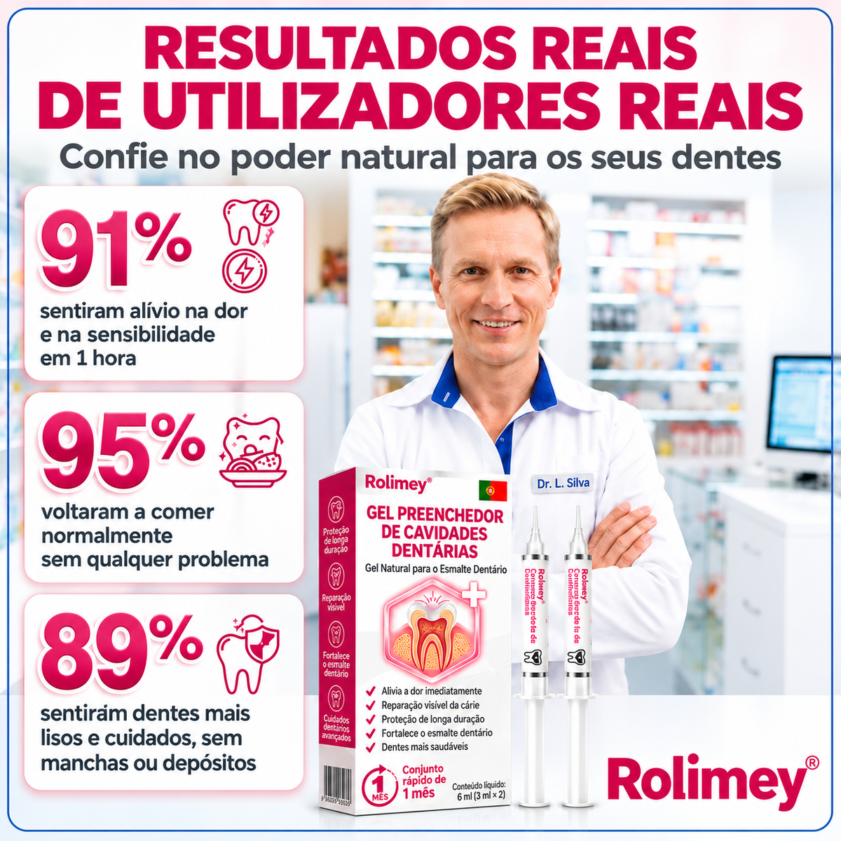 🇵🇹 Loja Oficial |🦷🎄Rolimey® DenPerm – Gel natural de preenchimento do esmalte dentário para o tratamento de cáries
