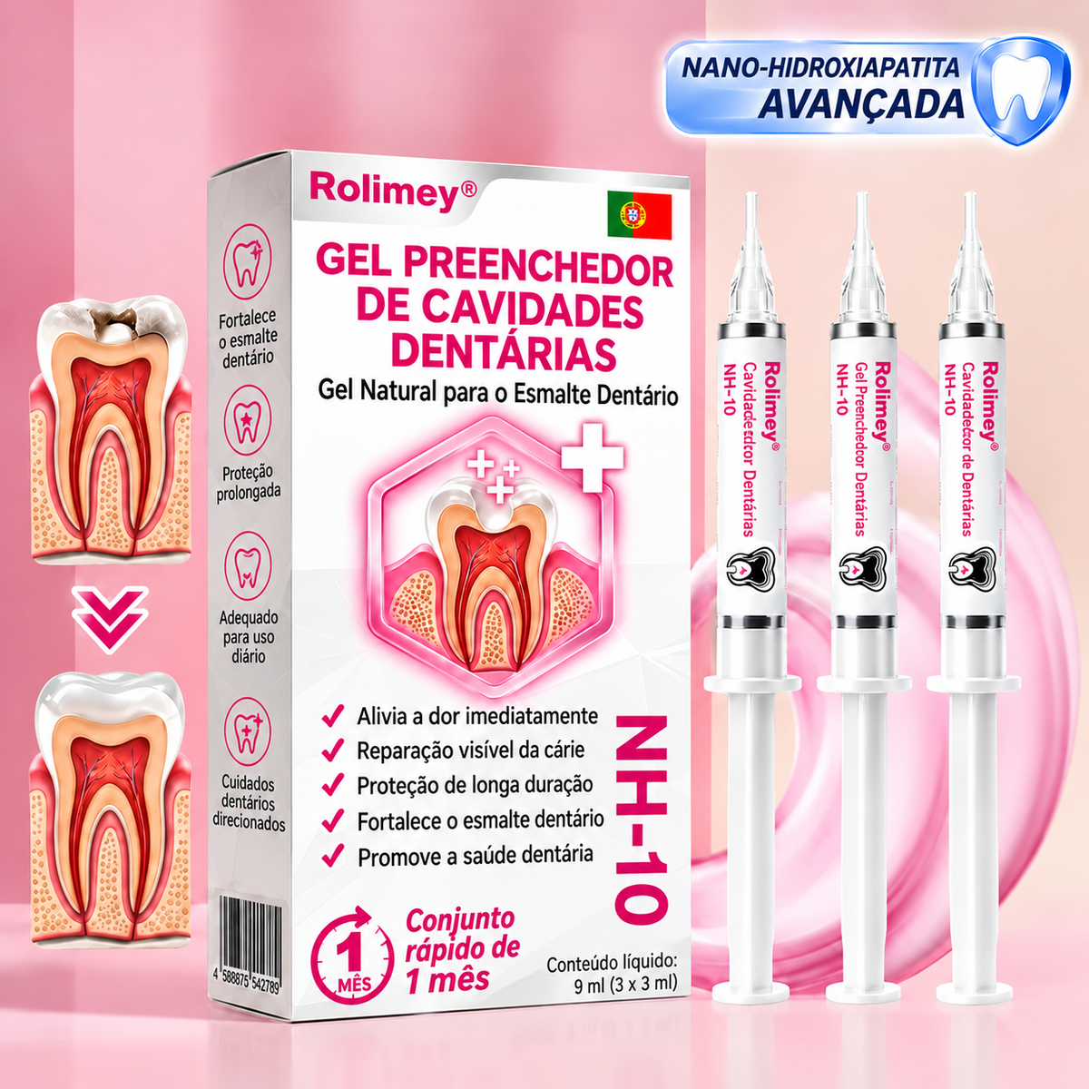 🇵🇹 Loja Oficial |🦷🎄Rolimey® DenPerm – Gel natural de preenchimento do esmalte dentário para o tratamento de cáries
