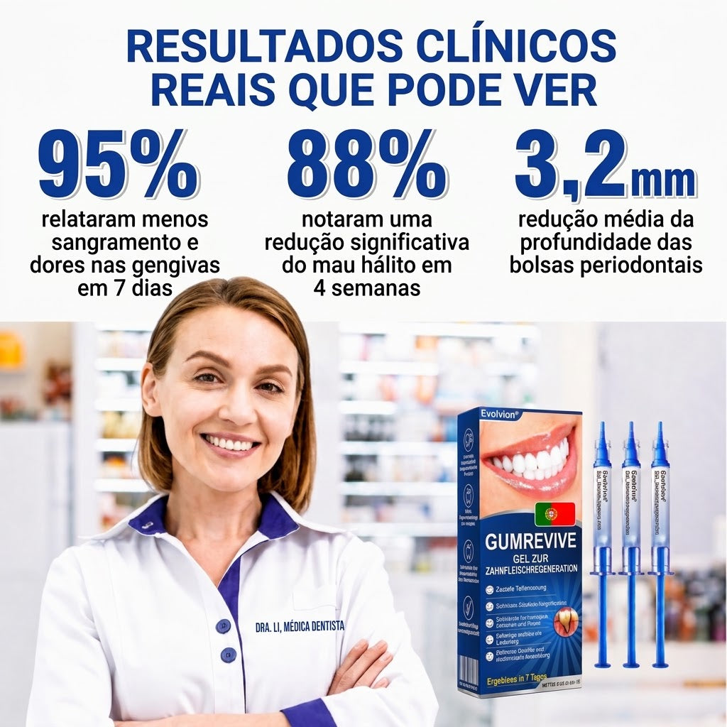 🇵🇹 Loja oficial |👨‍⚕️ ❤️ Evolvion® GumRevive — Gel de reparação periodontal | Certificado pela Ordem dos Médicos Dentistas (OMD)